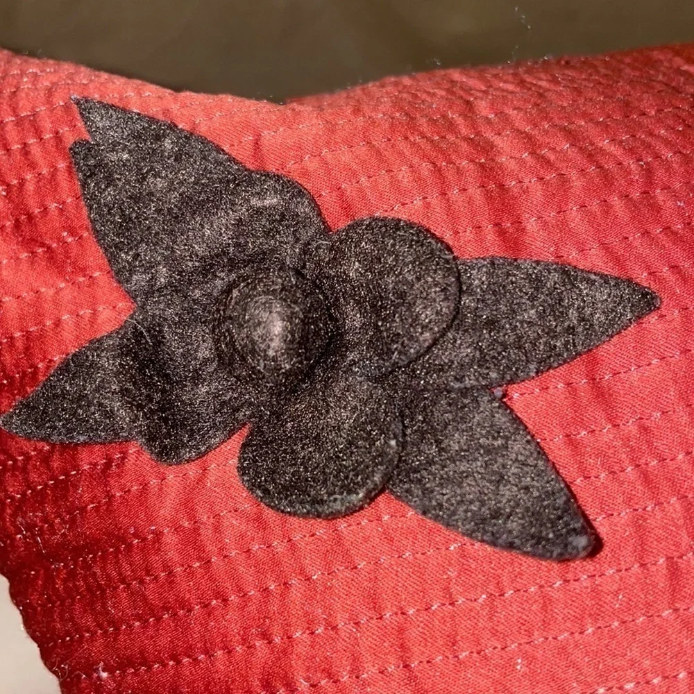 Simply Vera Vera Wang Red Throw Pillow With Floral Accents